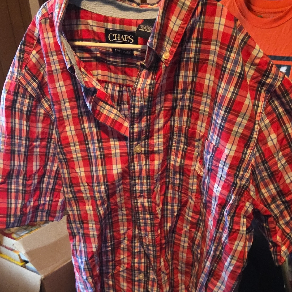 Chaps Multicolor Plaid Short Sleeve Shirt